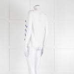 Weekend Max Mara White T-Shirt with Blue Beaded Front