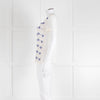 Weekend Max Mara White T-Shirt with Blue Beaded Front