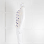 Weekend Max Mara White T-Shirt with Blue Beaded Front