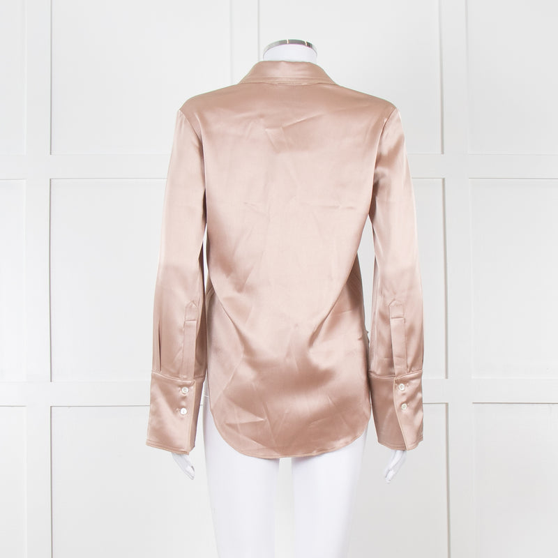 Nanushka Beige Collared Satin Shirt