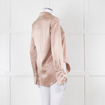 Nanushka Beige Collared Satin Shirt