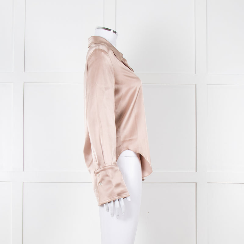 Nanushka Beige Collared Satin Shirt