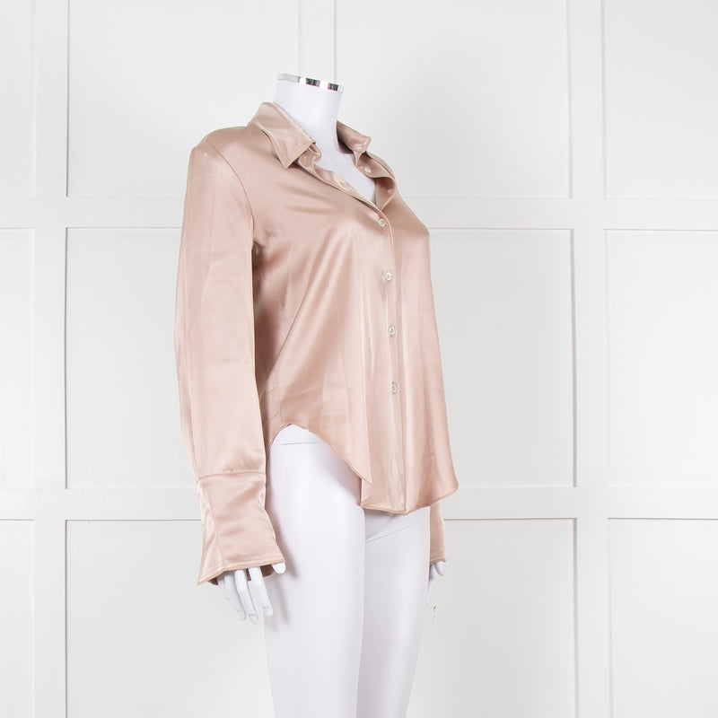 Nanushka Beige Collared Satin Shirt