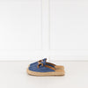 Kanna Blue Dora Slip On Espadrilles With Gold Buckle