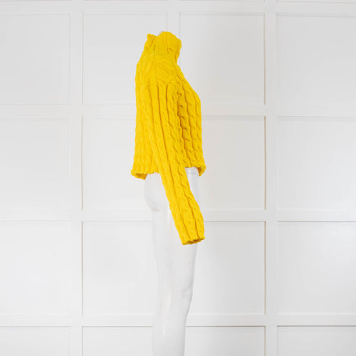 Balenciaga Bright Yellow Chunky Cable Knit Jumper