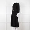 Donna Ida X Fran Bacon Black Frill Collar Denim Midi Dress