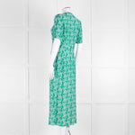 Rixo Green Floral Jackson Midi Length Tea Dress