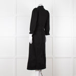Donna Ida X Fran Bacon Black Frill Collar Denim Midi Dress