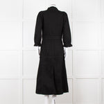Donna Ida X Fran Bacon Black Frill Collar Denim Midi Dress