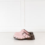 Ganni Pink Leather Clogs