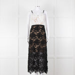 Catherine Deane Black White Lace Sleeveless Midi Dress