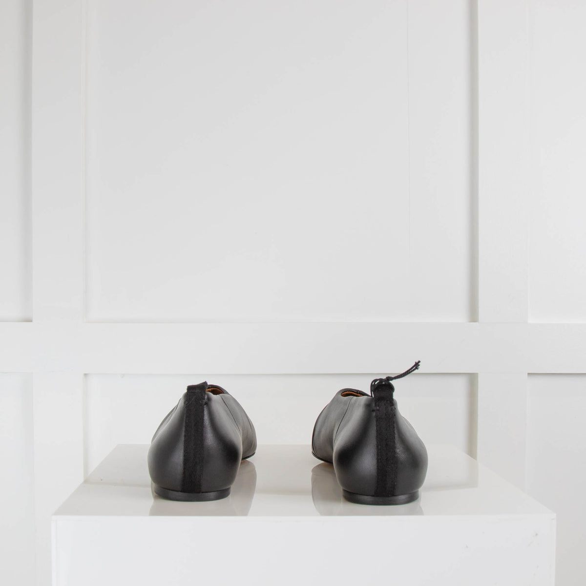 Joseph Black Leather Flat Shoes
