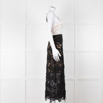 Catherine Deane Black White Lace Sleeveless Midi Dress
