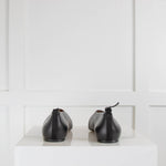 Joseph Black Leather Flat Shoes