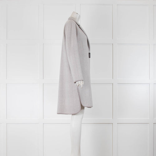 Fabiana Filippi Light Grey Check Cashmere Blend Coat