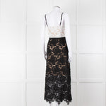 Catherine Deane Black White Lace Sleeveless Midi Dress