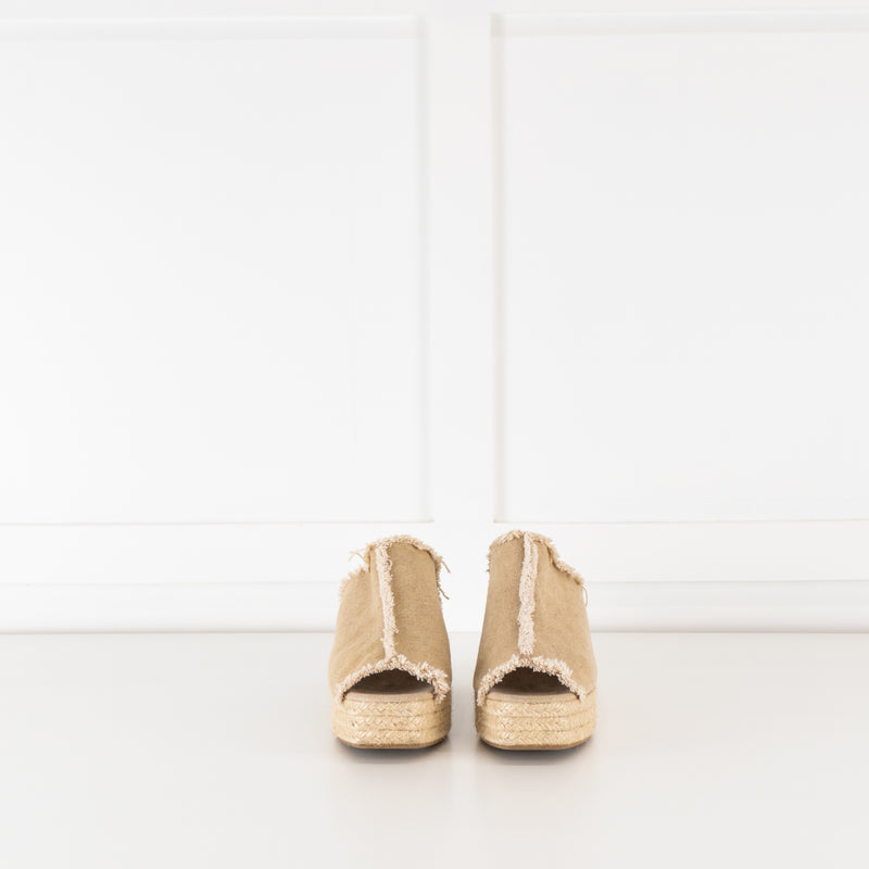 Castaner Beige Canvas Espadrille Mules