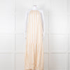 Sundress White and Beige Striped Dress with Sequin Detail