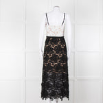 Catherine Deane Black White Lace Sleeveless Midi Dress