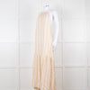 Sundress White and Beige Striped Dress with Sequin Detail