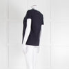 Weekend Max Mara Navy T-Shirt with Jeweled Bow Patch Pocket