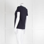 Weekend Max Mara Navy T-Shirt with Jeweled Bow Patch Pocket