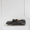 Joseph Black Leather Chain Loafers