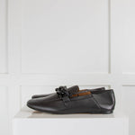 Joseph Black Leather Chain Loafers