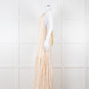 Sundress White and Beige Striped Dress with Sequin Detail