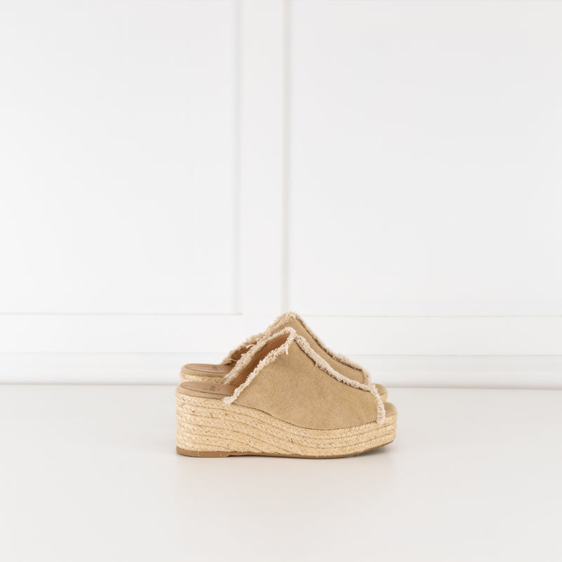 Castaner Beige Canvas Espadrille Mules