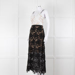 Catherine Deane Black White Lace Sleeveless Midi Dress
