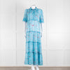 Zadig & Voltaire Turquoise Floral Tiered Maxi Dress