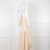 Sundress White and Beige Striped Dress with Sequin Detail