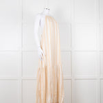 Sundress White and Beige Striped Dress with Sequin Detail