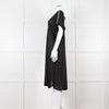 Pitusa Black Cotton Dress With Embroidered Neckline