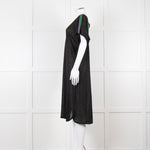 Pitusa Black Cotton Dress With Embroidered Neckline