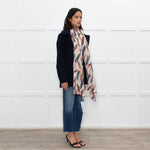 Unbranded Feather Print Cashmere Knitted Scarf