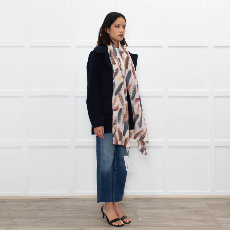 Unbranded Feather Print Cashmere Knitted Scarf