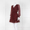 Michael By Michael Kors Black Red Elasticated Waist Mini Dress