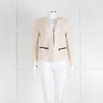 Sandro Cream Crochet Hook and Eye Jacket