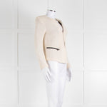 Sandro Cream Crochet Hook and Eye Jacket