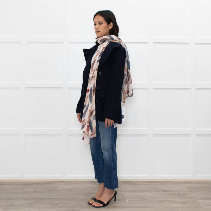 Unbranded Feather Print Cashmere Knitted Scarf