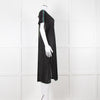 Pitusa Black Cotton Dress With Embroidered Neckline