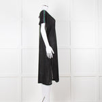 Pitusa Black Cotton Dress With Embroidered Neckline