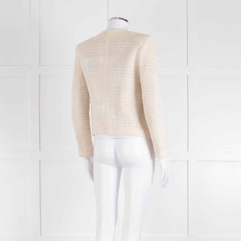 Sandro Cream Crochet Hook and Eye Jacket