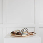 Malone Souliers Silver Gold Flat Leather Sandals