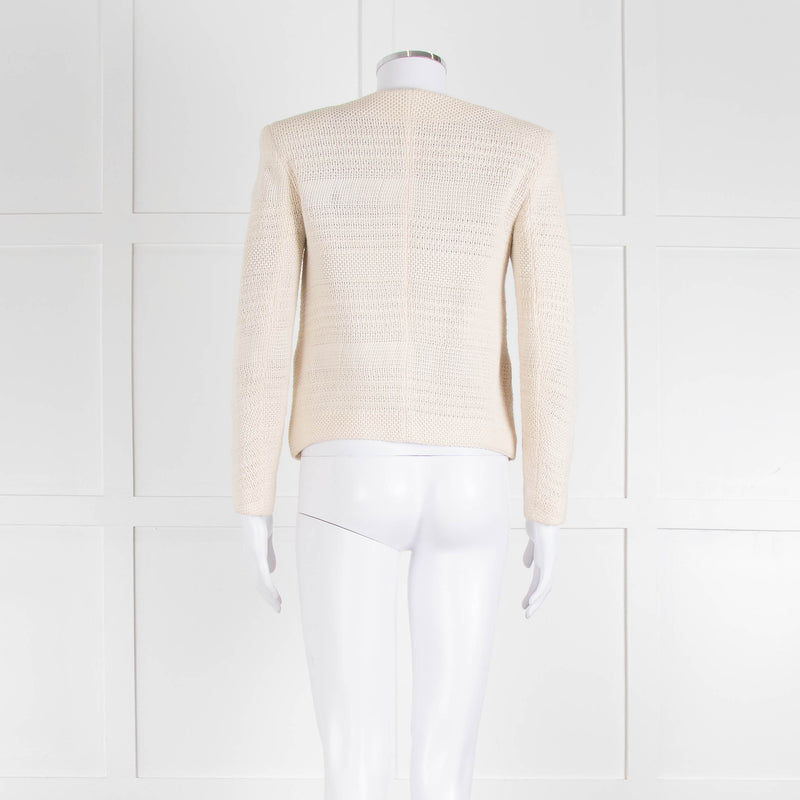 Sandro Cream Crochet Hook and Eye Jacket