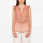 Zadig & Voltiare Pink And Purple Snake Print Sheer Blouse