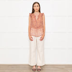 Zadig & Voltiare Pink And Purple Snake Print Sheer Blouse
