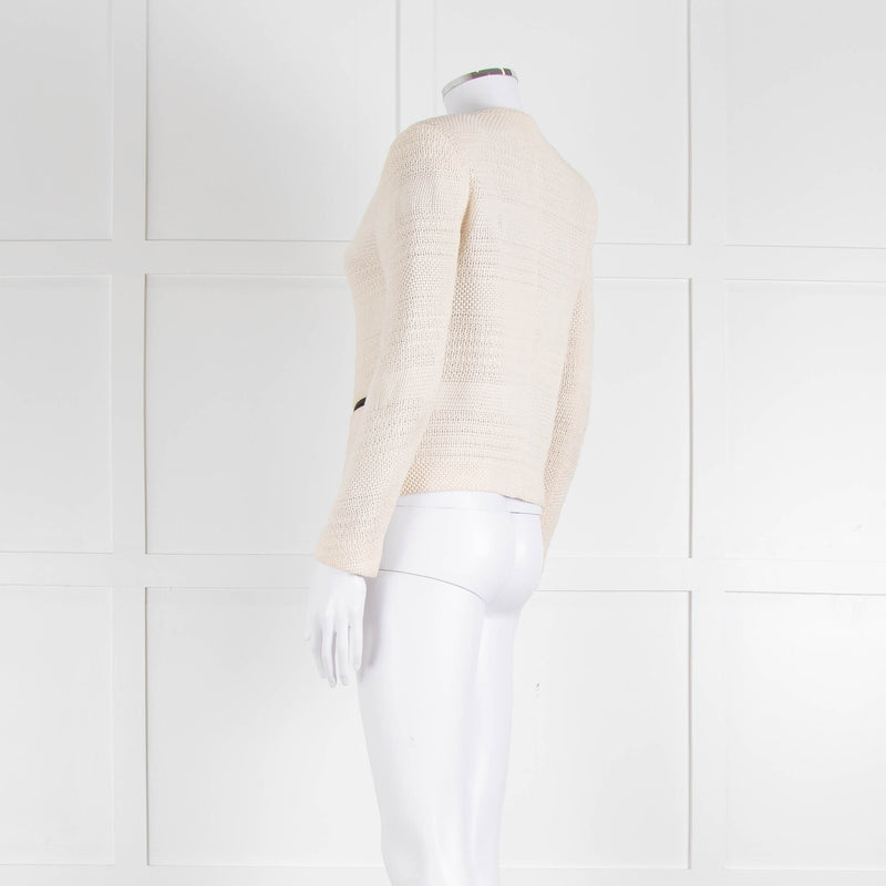 Sandro Cream Crochet Hook and Eye Jacket